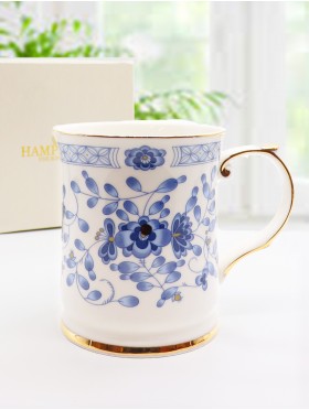 Porcelain Blue Flower Mug With Gift Box